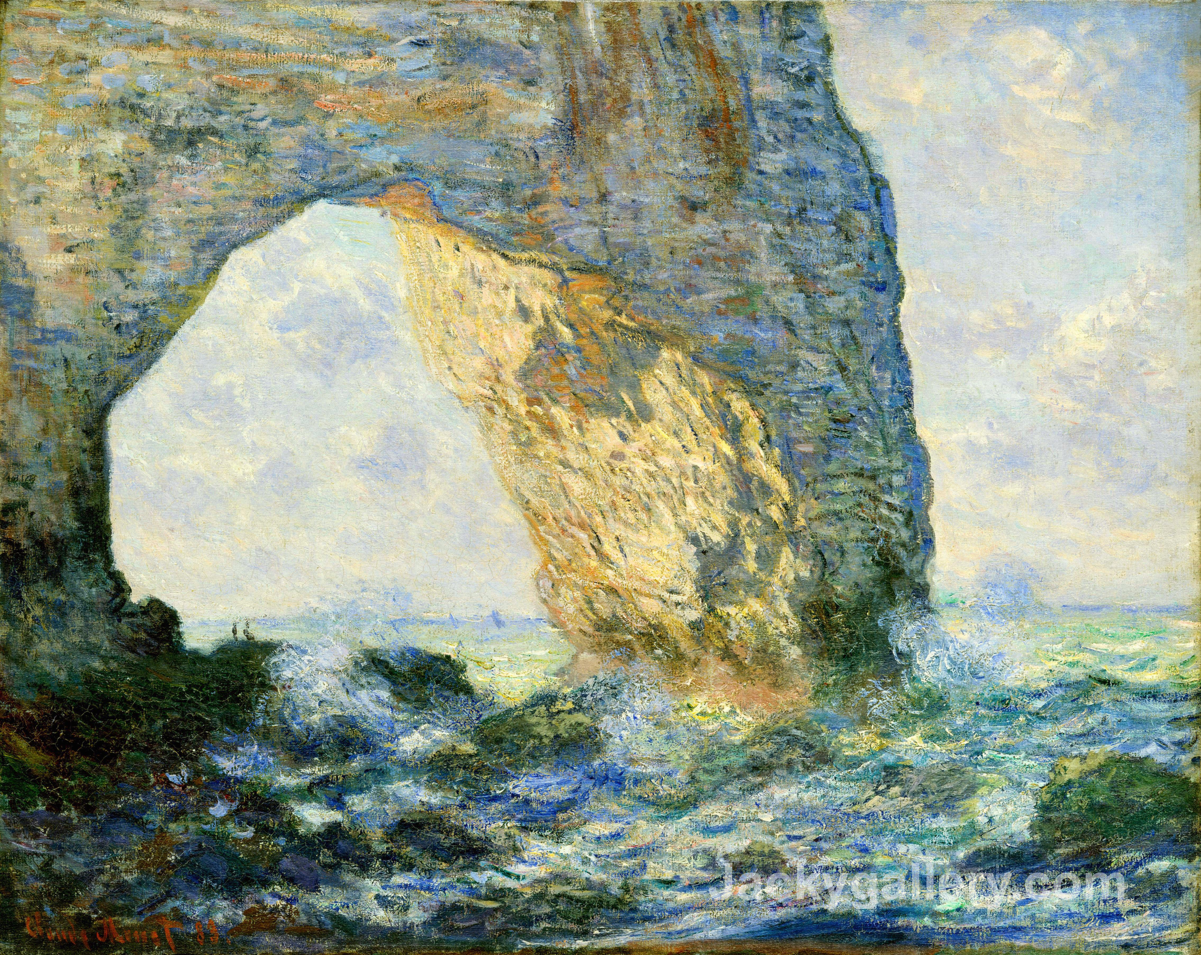 The Manneport, Rock Arch West of Etretat by Claude Monet paintings reproduction - Click Image to Close